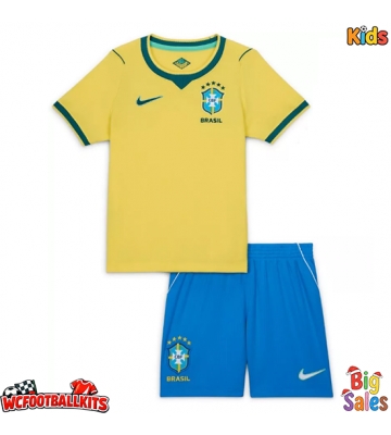 Brazil Replica Home Stadium Kit for Kids World Cup 2026 Short Sleeve (+ pants)